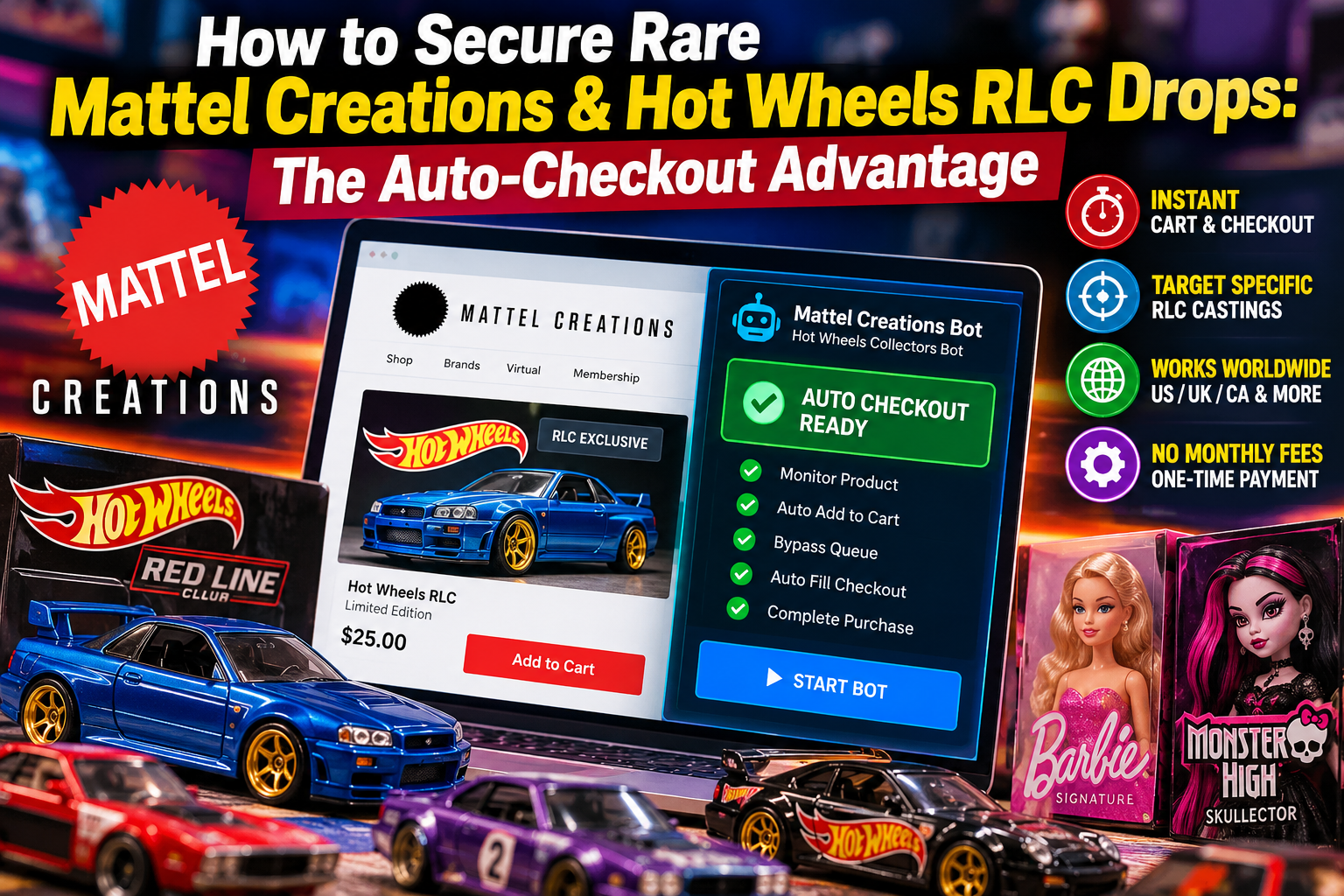 How to Secure Rare Mattel Creations & Hot Wheels RLC Drops: The Auto-Checkout Advantage